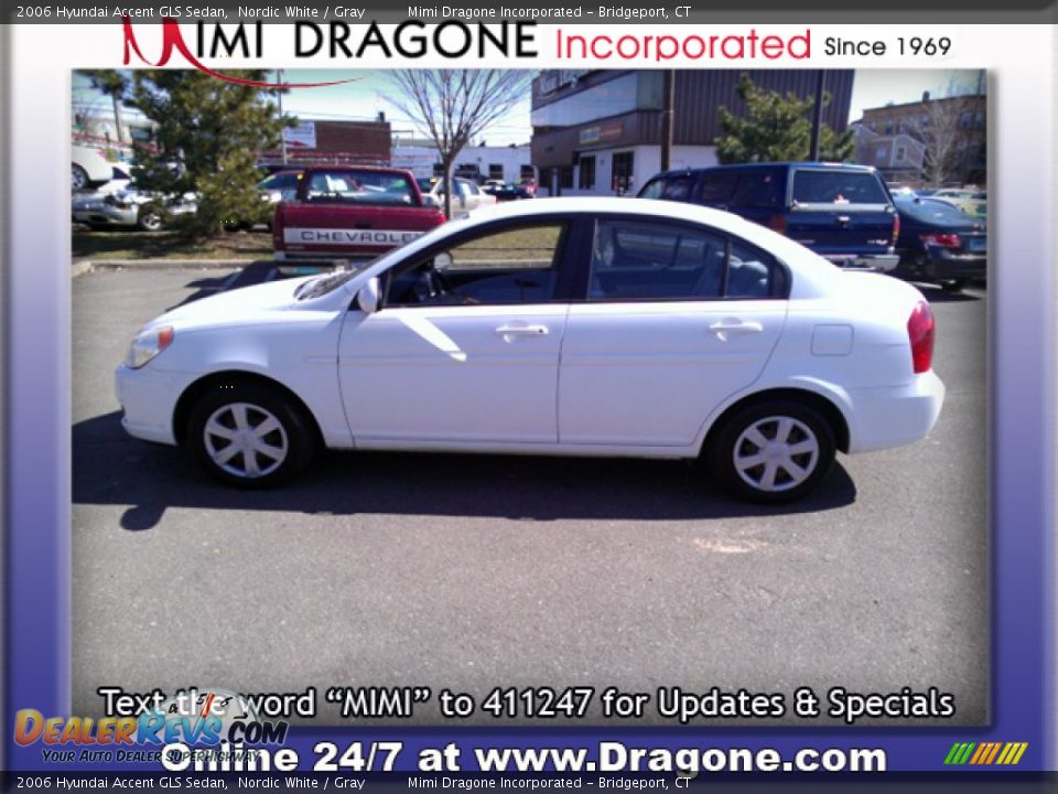 2006 Hyundai Accent GLS Sedan Nordic White / Gray Photo #4