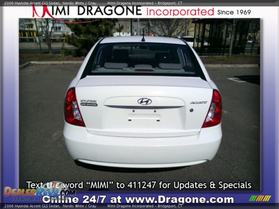 2006 Hyundai Accent GLS Sedan Nordic White / Gray Photo #5