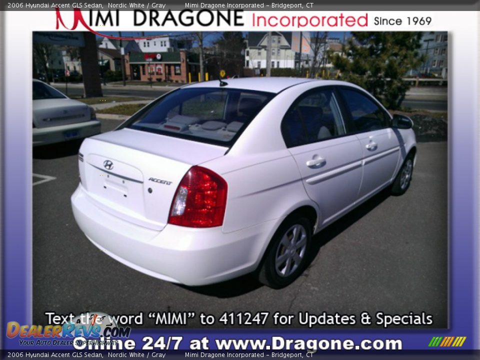2006 Hyundai Accent GLS Sedan Nordic White / Gray Photo #6
