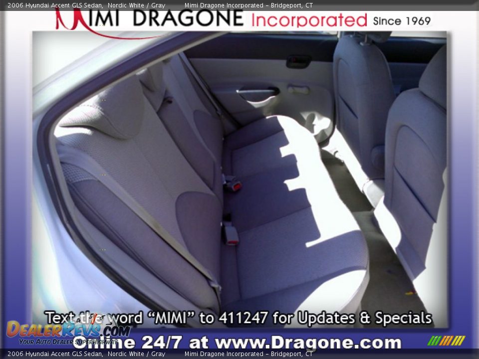 2006 Hyundai Accent GLS Sedan Nordic White / Gray Photo #8