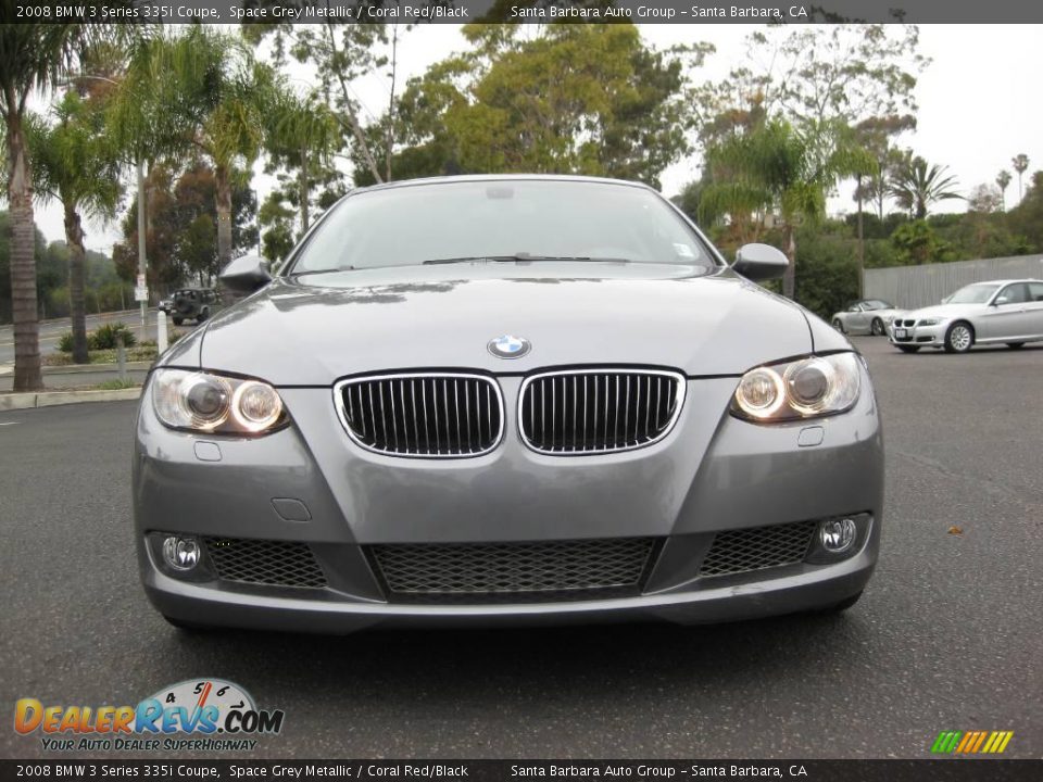 2008 BMW 3 Series 335i Coupe Space Grey Metallic / Coral Red/Black Photo #8