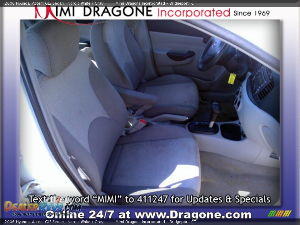 2006 Hyundai Accent GLS Sedan Nordic White / Gray Photo #9