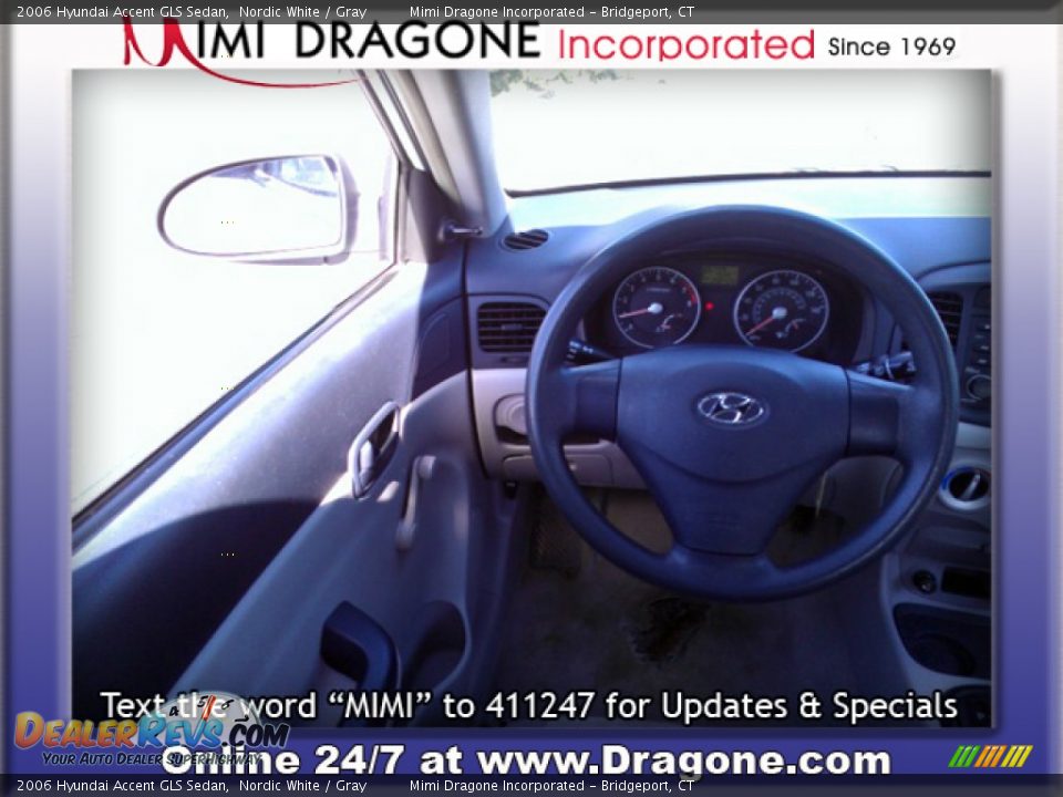 2006 Hyundai Accent GLS Sedan Nordic White / Gray Photo #11