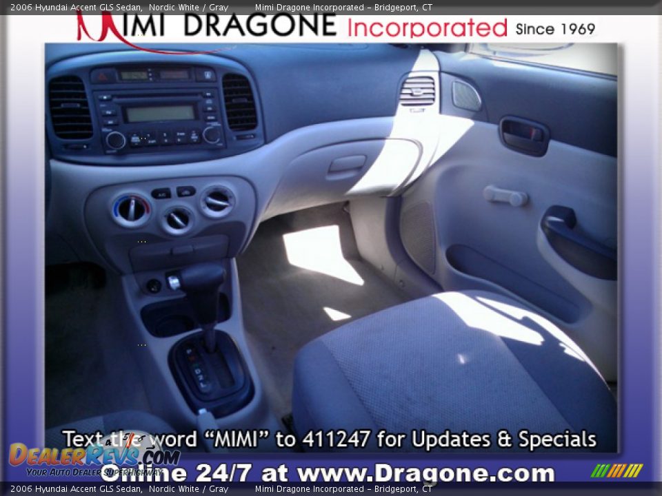 2006 Hyundai Accent GLS Sedan Nordic White / Gray Photo #12