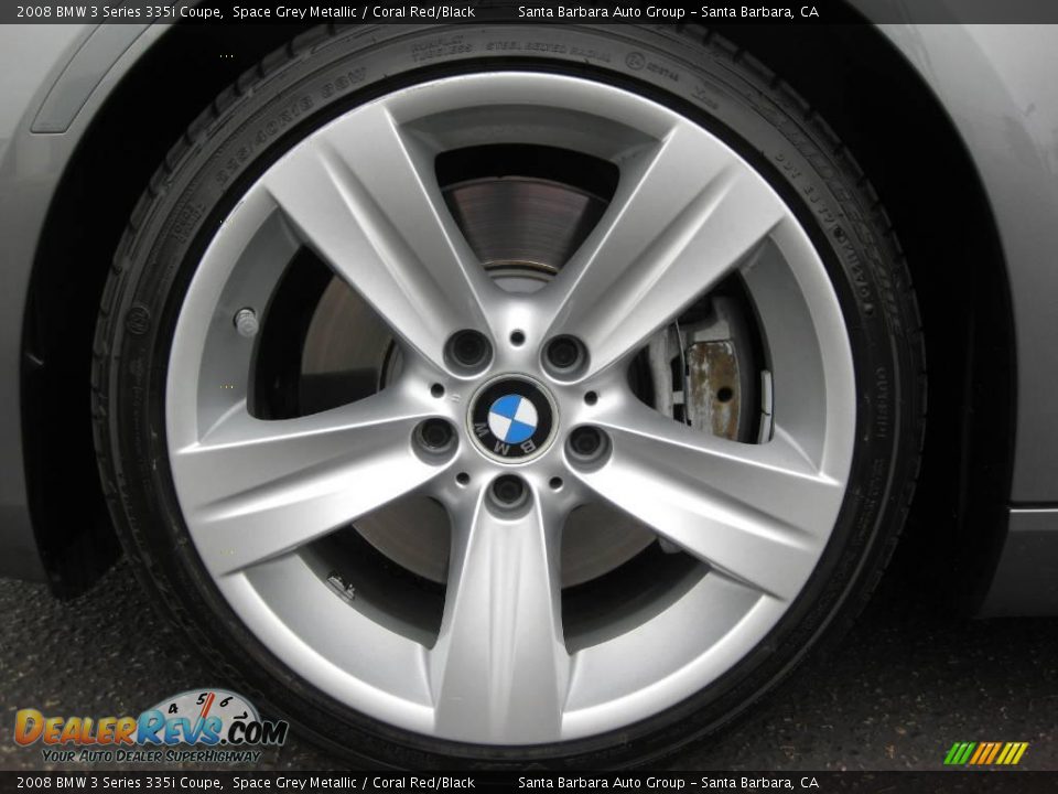 2008 BMW 3 Series 335i Coupe Space Grey Metallic / Coral Red/Black Photo #9
