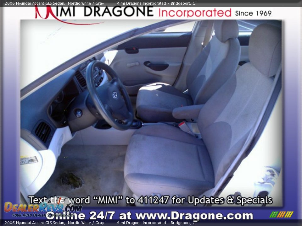 2006 Hyundai Accent GLS Sedan Nordic White / Gray Photo #13