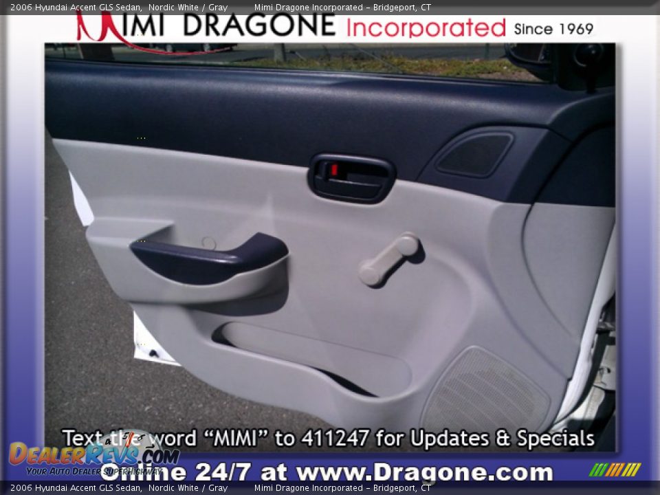 2006 Hyundai Accent GLS Sedan Nordic White / Gray Photo #14