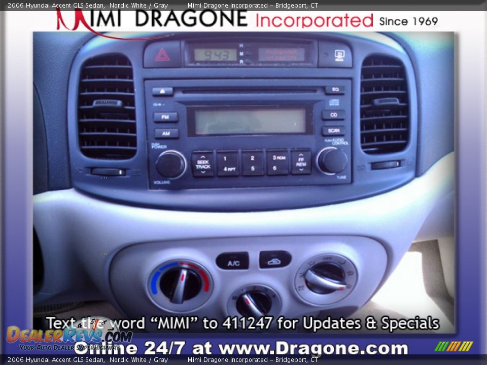 2006 Hyundai Accent GLS Sedan Nordic White / Gray Photo #15