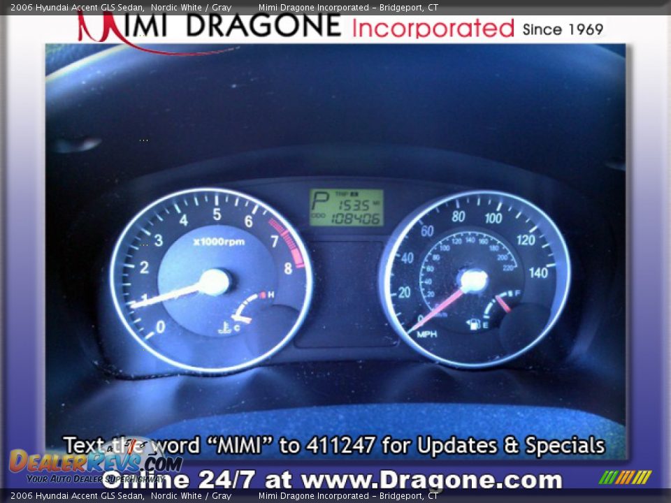 2006 Hyundai Accent GLS Sedan Nordic White / Gray Photo #17