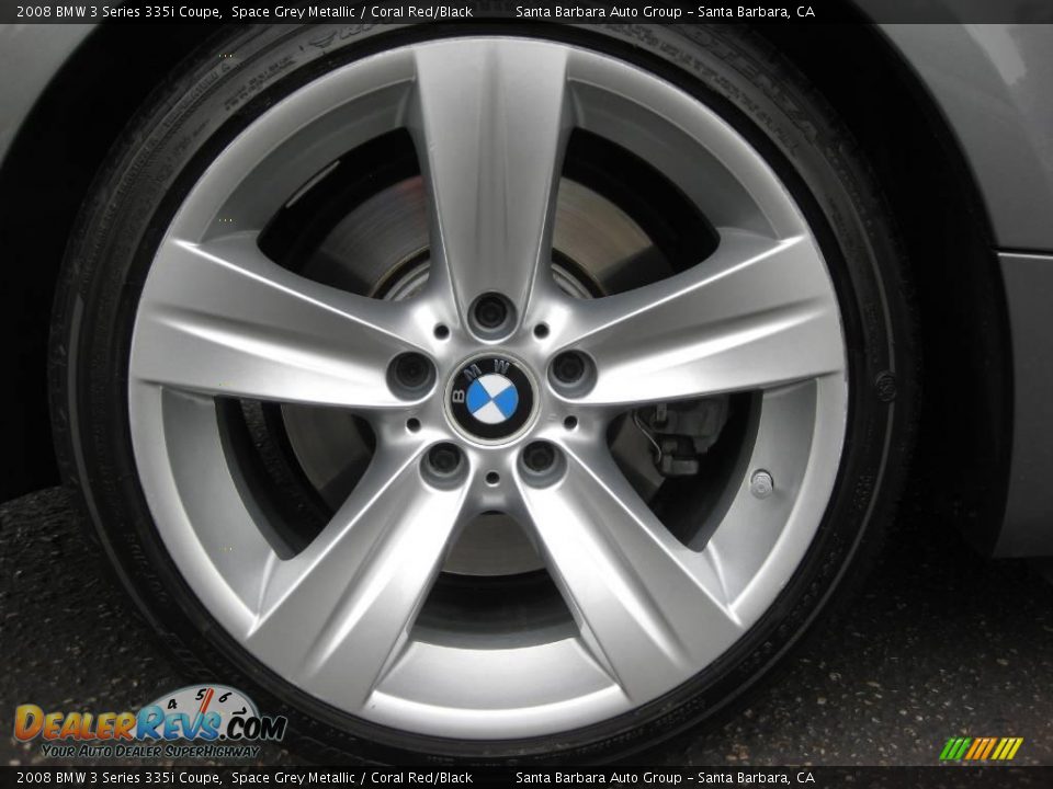 2008 BMW 3 Series 335i Coupe Space Grey Metallic / Coral Red/Black Photo #11