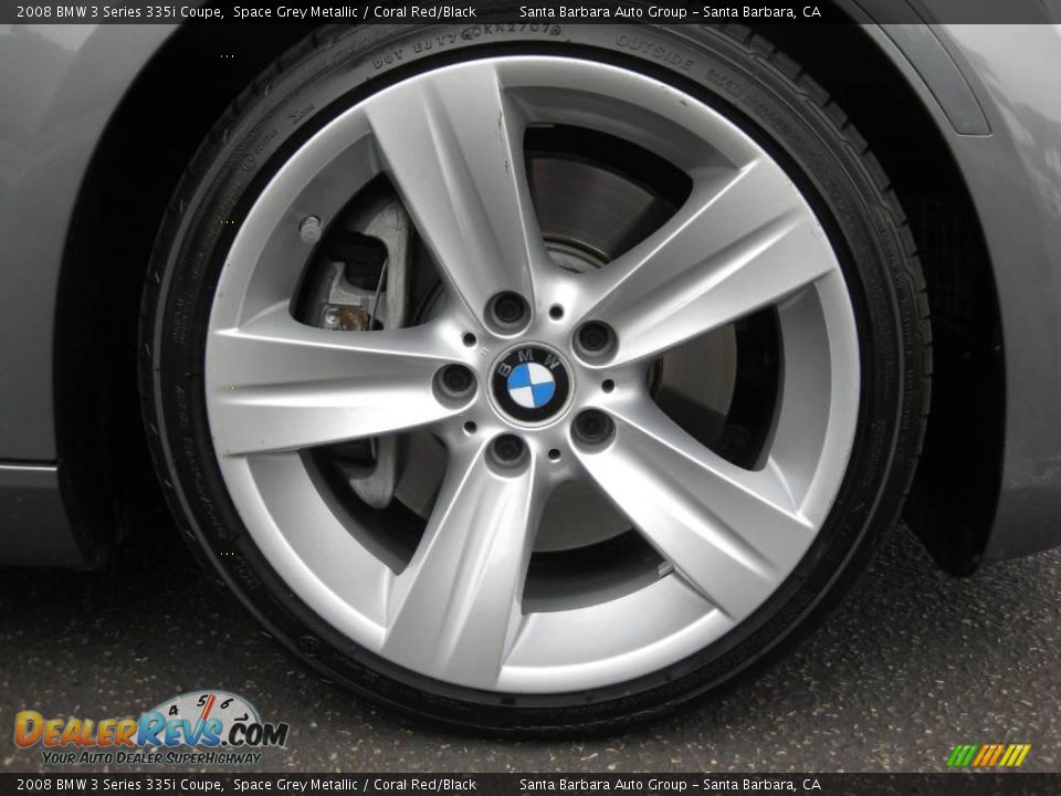 2008 BMW 3 Series 335i Coupe Space Grey Metallic / Coral Red/Black Photo #12