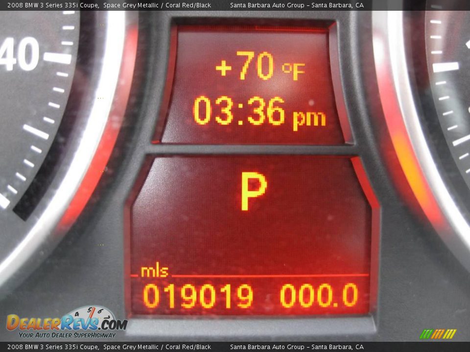 2008 BMW 3 Series 335i Coupe Space Grey Metallic / Coral Red/Black Photo #13