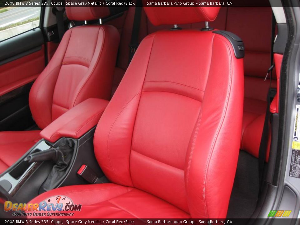 2008 BMW 3 Series 335i Coupe Space Grey Metallic / Coral Red/Black Photo #20