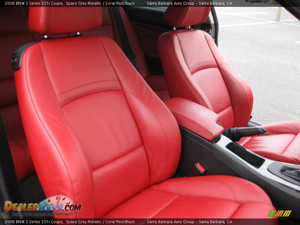 2008 BMW 3 Series 335i Coupe Space Grey Metallic / Coral Red/Black Photo #21