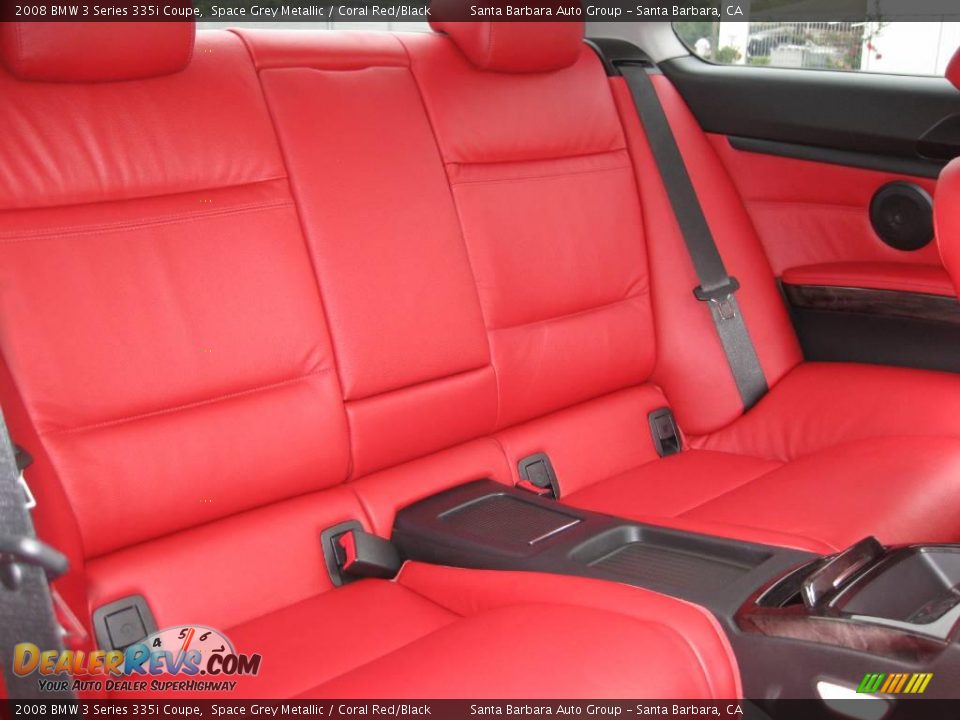2008 BMW 3 Series 335i Coupe Space Grey Metallic / Coral Red/Black Photo #22