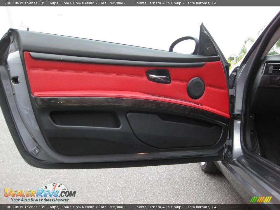 2008 BMW 3 Series 335i Coupe Space Grey Metallic / Coral Red/Black Photo #23