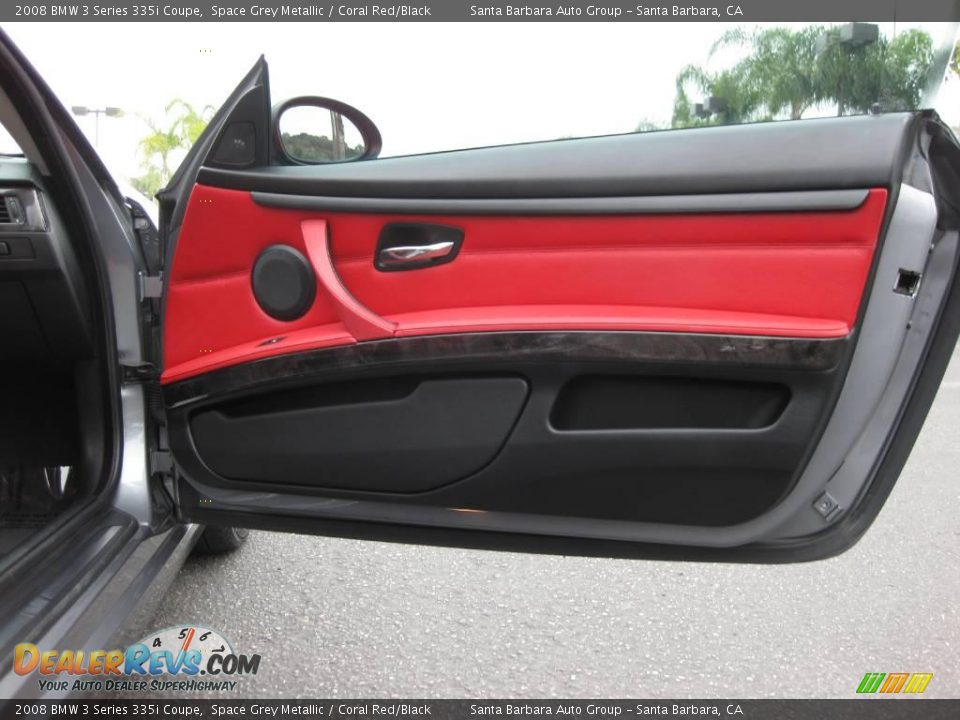 2008 BMW 3 Series 335i Coupe Space Grey Metallic / Coral Red/Black Photo #24