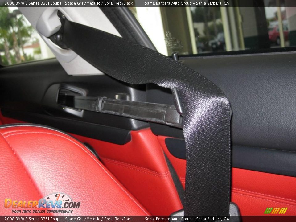 2008 BMW 3 Series 335i Coupe Space Grey Metallic / Coral Red/Black Photo #25