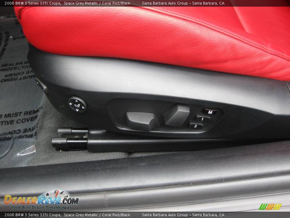 2008 BMW 3 Series 335i Coupe Space Grey Metallic / Coral Red/Black Photo #26