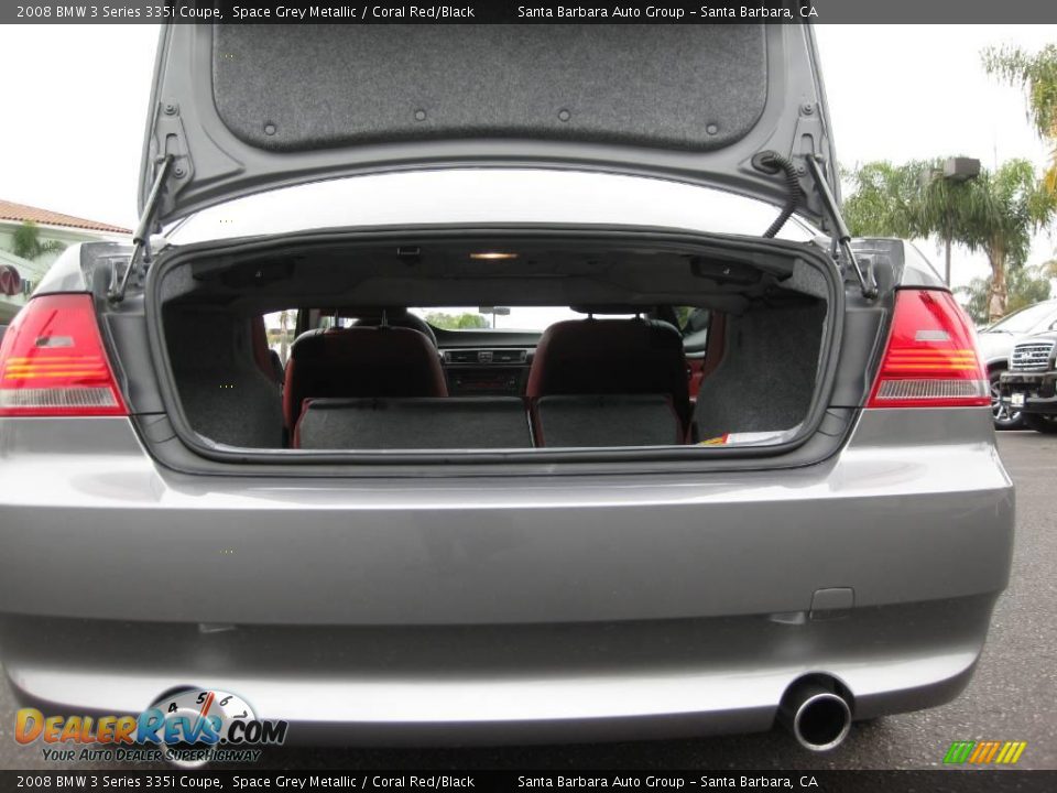 2008 BMW 3 Series 335i Coupe Space Grey Metallic / Coral Red/Black Photo #27