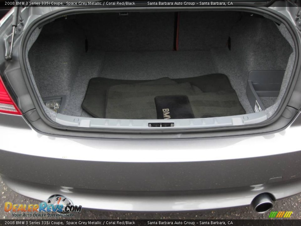2008 BMW 3 Series 335i Coupe Space Grey Metallic / Coral Red/Black Photo #28