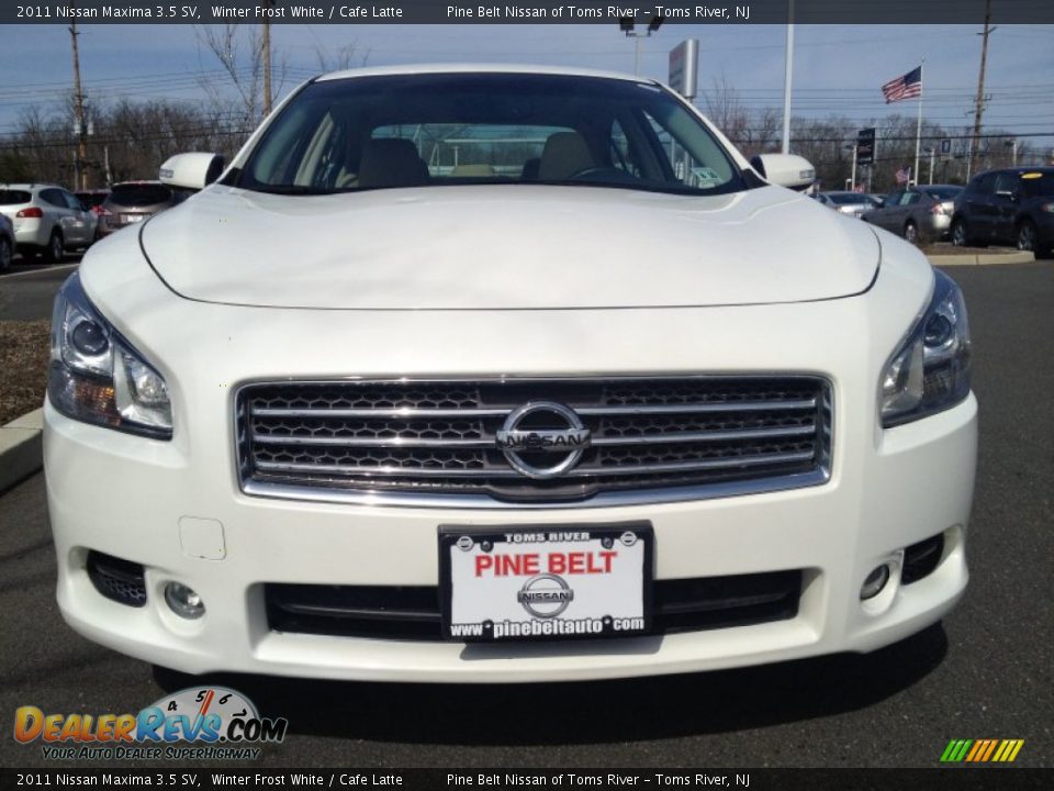 2011 Nissan Maxima 3.5 SV Winter Frost White / Cafe Latte Photo #2