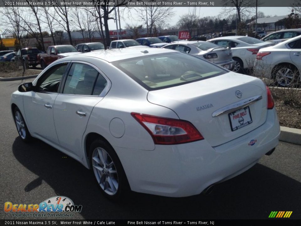 2011 Nissan Maxima 3.5 SV Winter Frost White / Cafe Latte Photo #5