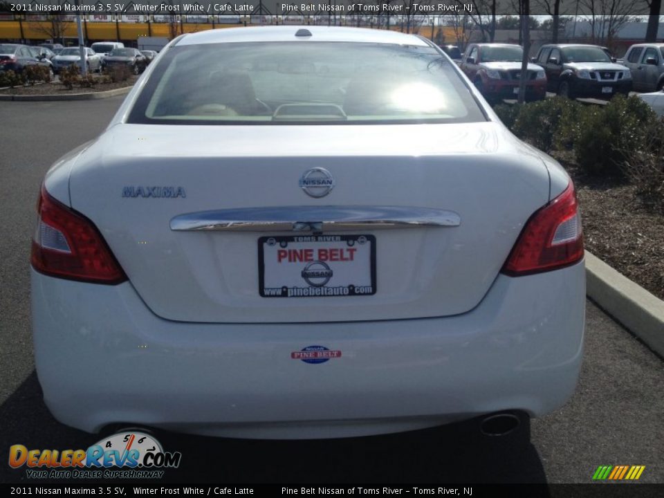 2011 Nissan Maxima 3.5 SV Winter Frost White / Cafe Latte Photo #6