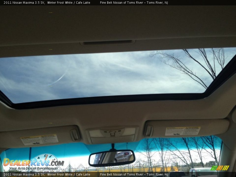 2011 Nissan Maxima 3.5 SV Winter Frost White / Cafe Latte Photo #8