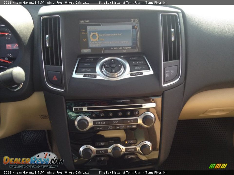 2011 Nissan Maxima 3.5 SV Winter Frost White / Cafe Latte Photo #13