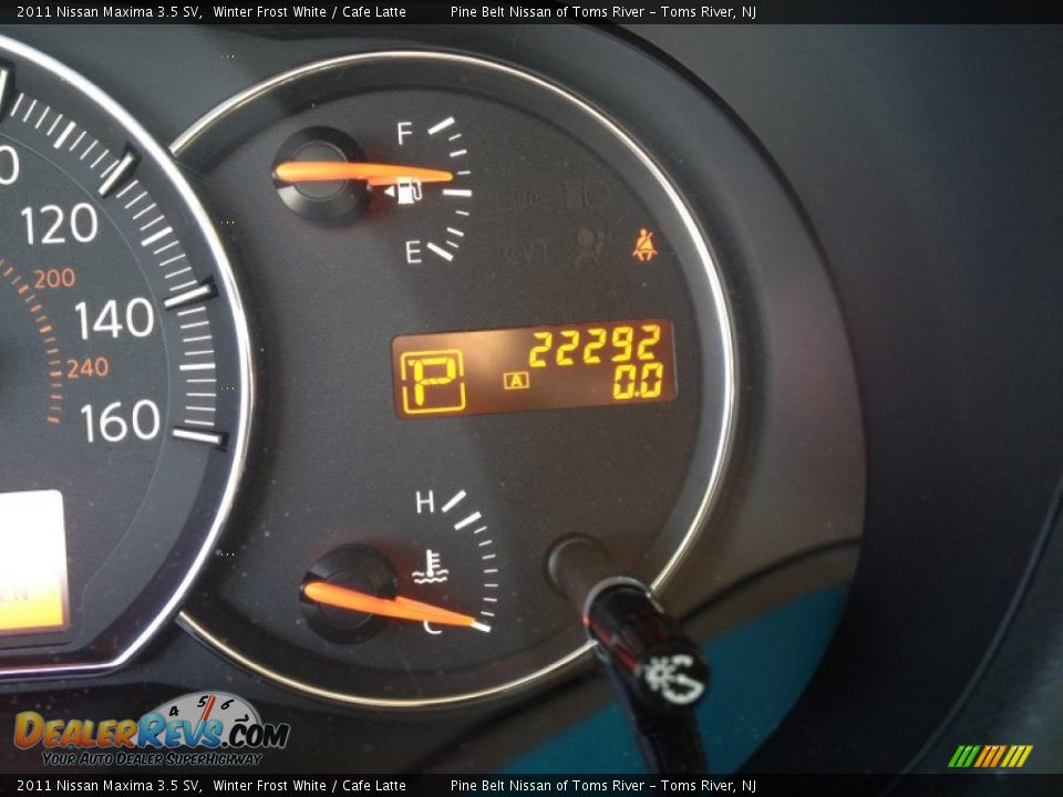 2011 Nissan Maxima 3.5 SV Winter Frost White / Cafe Latte Photo #15