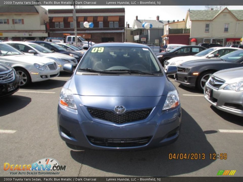 2009 Toyota Yaris Sedan Pacific Blue Metallic / Dark Charcoal Photo #1