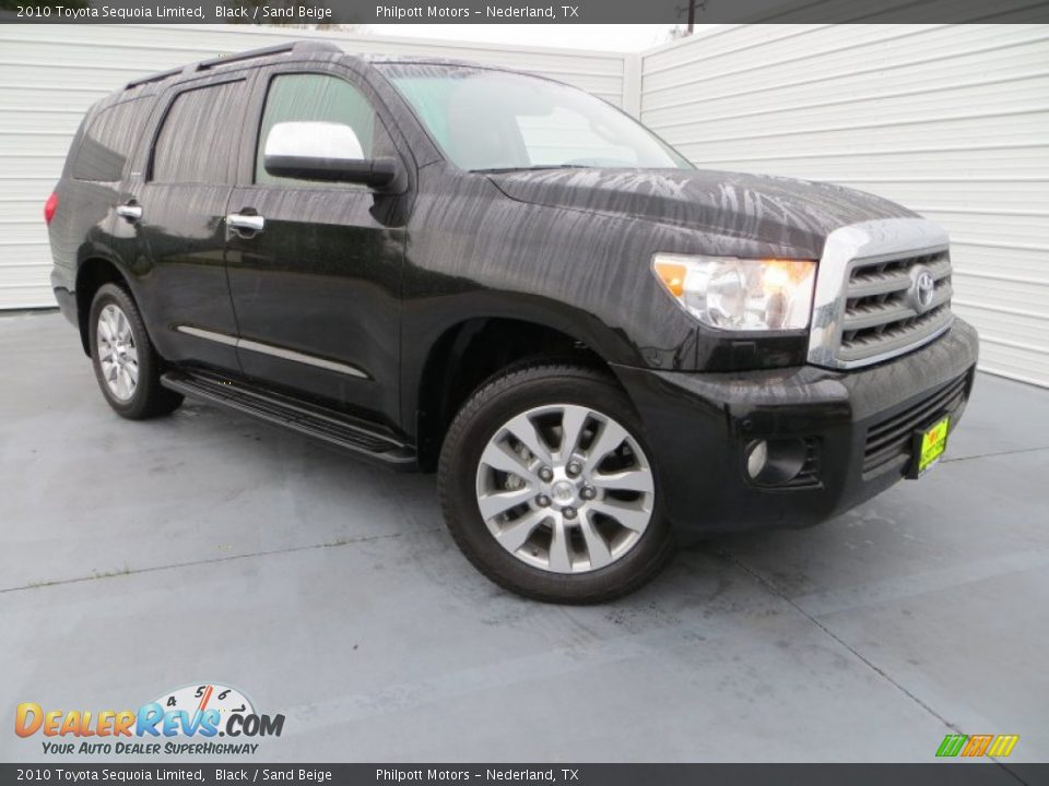2010 Toyota Sequoia Limited Black / Sand Beige Photo #2
