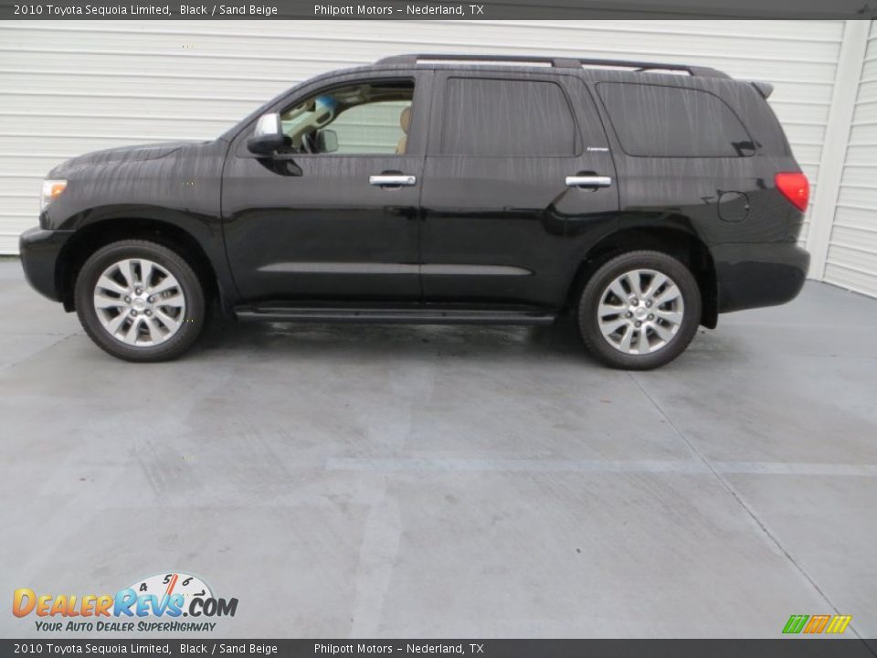 2010 Toyota Sequoia Limited Black / Sand Beige Photo #6