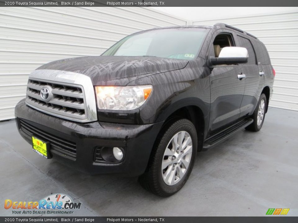 2010 Toyota Sequoia Limited Black / Sand Beige Photo #7