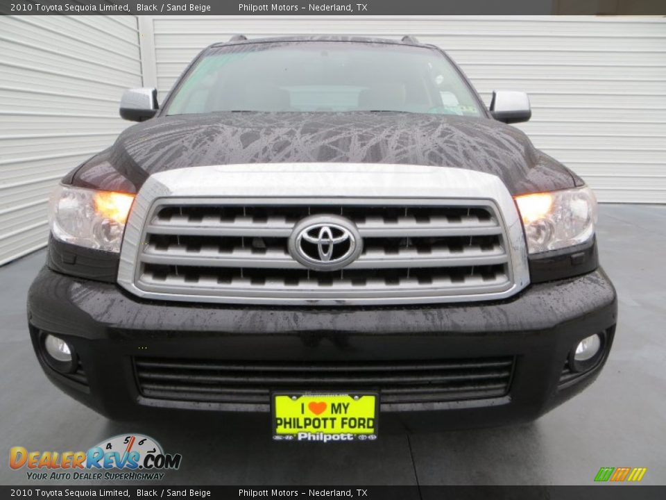 2010 Toyota Sequoia Limited Black / Sand Beige Photo #8
