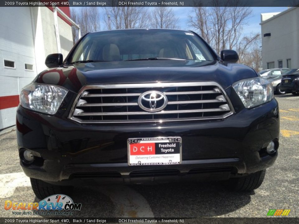 2009 Toyota Highlander Sport 4WD Black / Sand Beige Photo #2