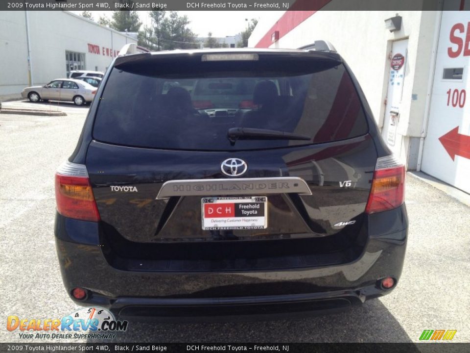2009 Toyota Highlander Sport 4WD Black / Sand Beige Photo #5