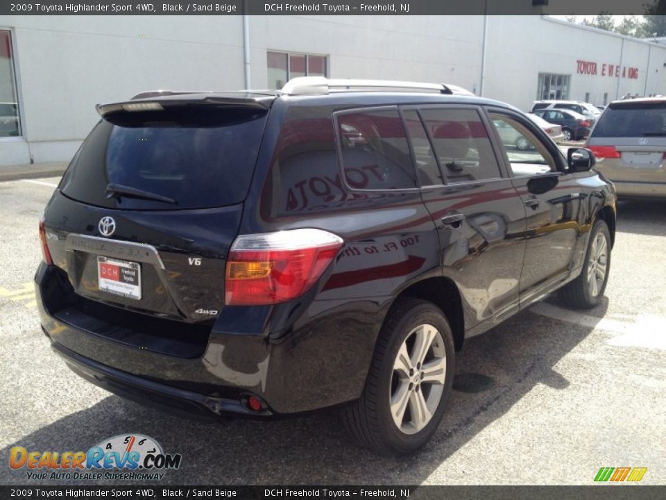 2009 Toyota Highlander Sport 4WD Black / Sand Beige Photo #6