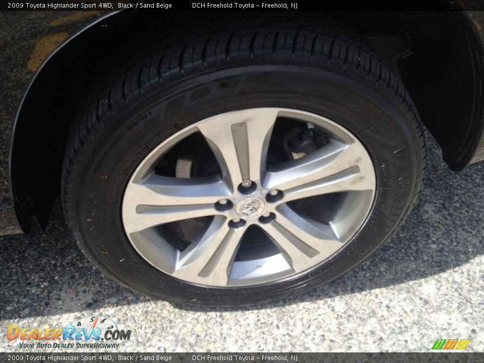 2009 Toyota Highlander Sport 4WD Black / Sand Beige Photo #7