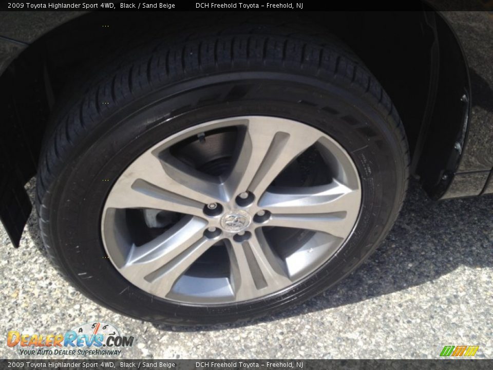 2009 Toyota Highlander Sport 4WD Black / Sand Beige Photo #8