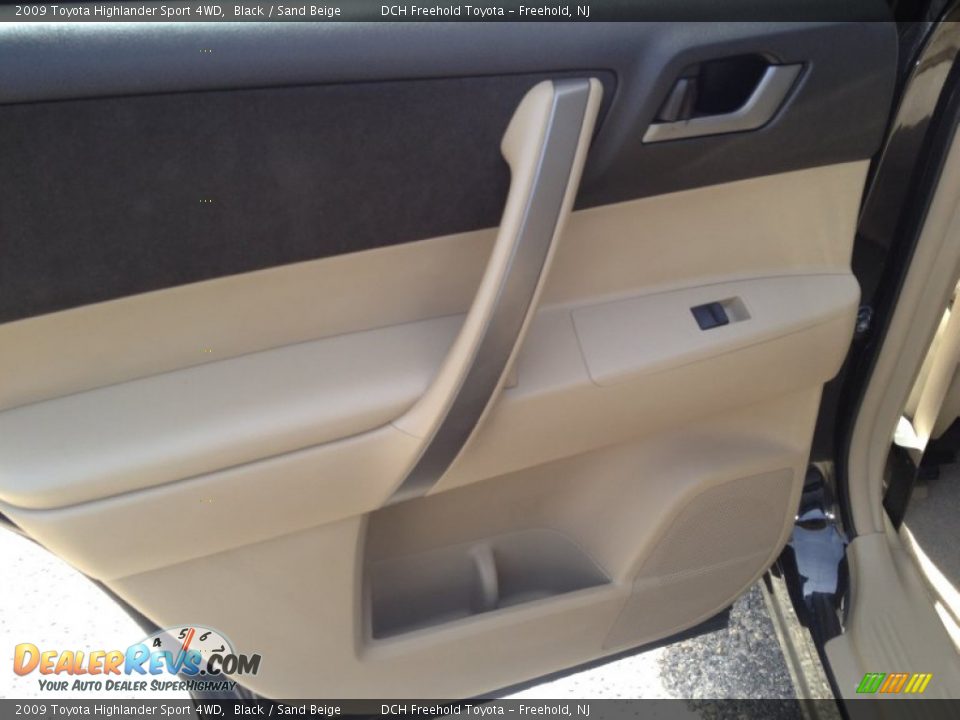 2009 Toyota Highlander Sport 4WD Black / Sand Beige Photo #10