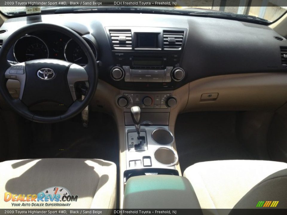 2009 Toyota Highlander Sport 4WD Black / Sand Beige Photo #12
