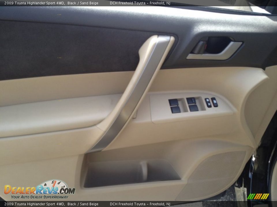 2009 Toyota Highlander Sport 4WD Black / Sand Beige Photo #14