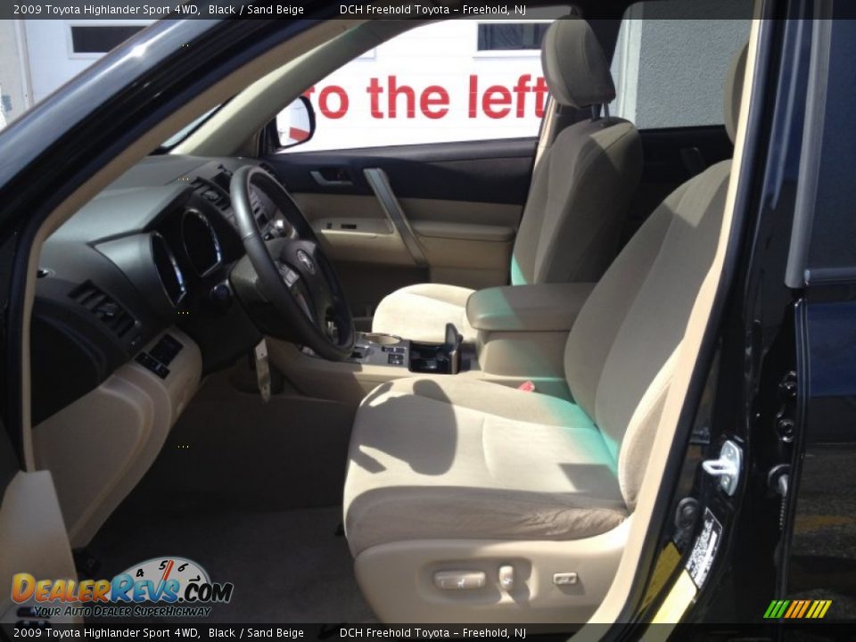 2009 Toyota Highlander Sport 4WD Black / Sand Beige Photo #16
