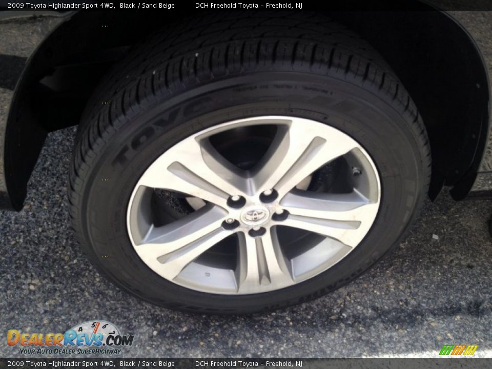 2009 Toyota Highlander Sport 4WD Black / Sand Beige Photo #23