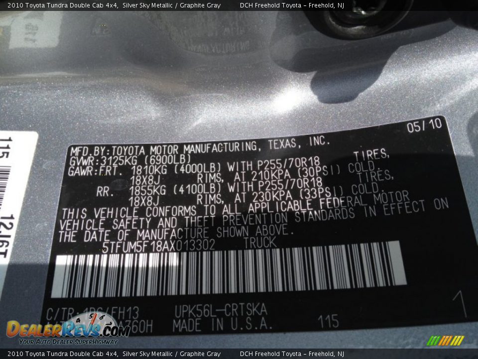 2010 Toyota Tundra Double Cab 4x4 Silver Sky Metallic / Graphite Gray Photo #15
