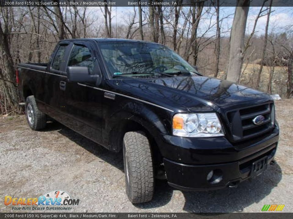 2008 Ford F150 XL SuperCab 4x4 Black / Medium/Dark Flint Photo #1