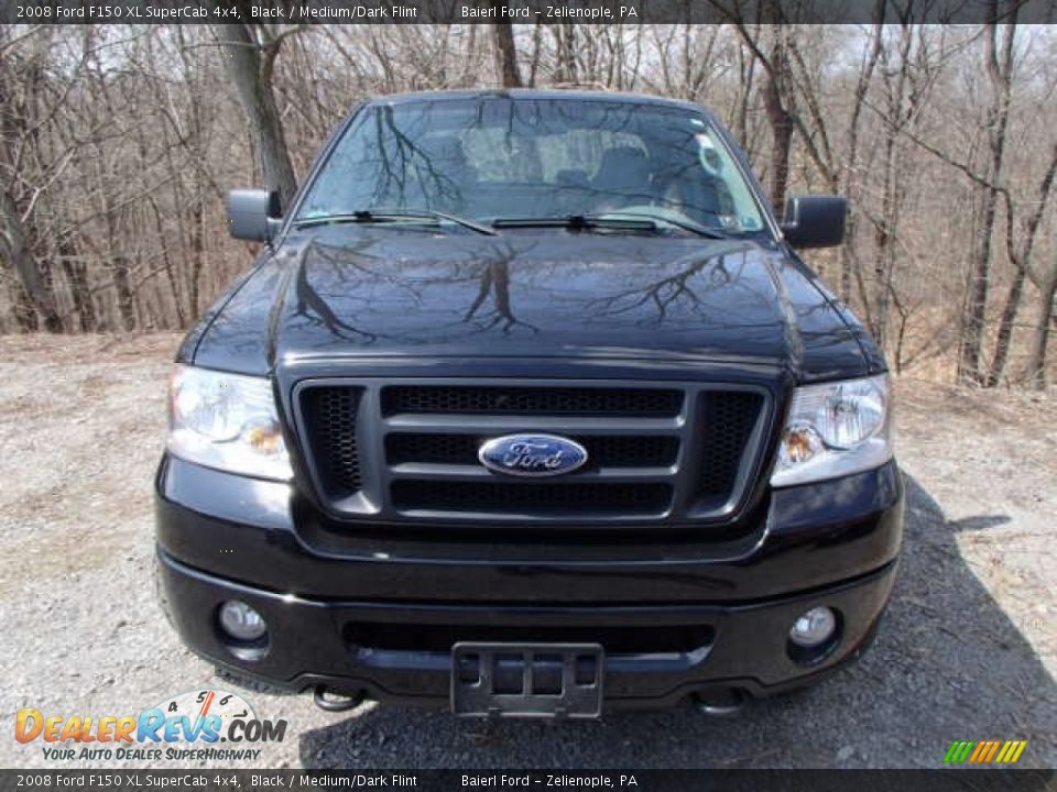 2008 Ford F150 XL SuperCab 4x4 Black / Medium/Dark Flint Photo #2