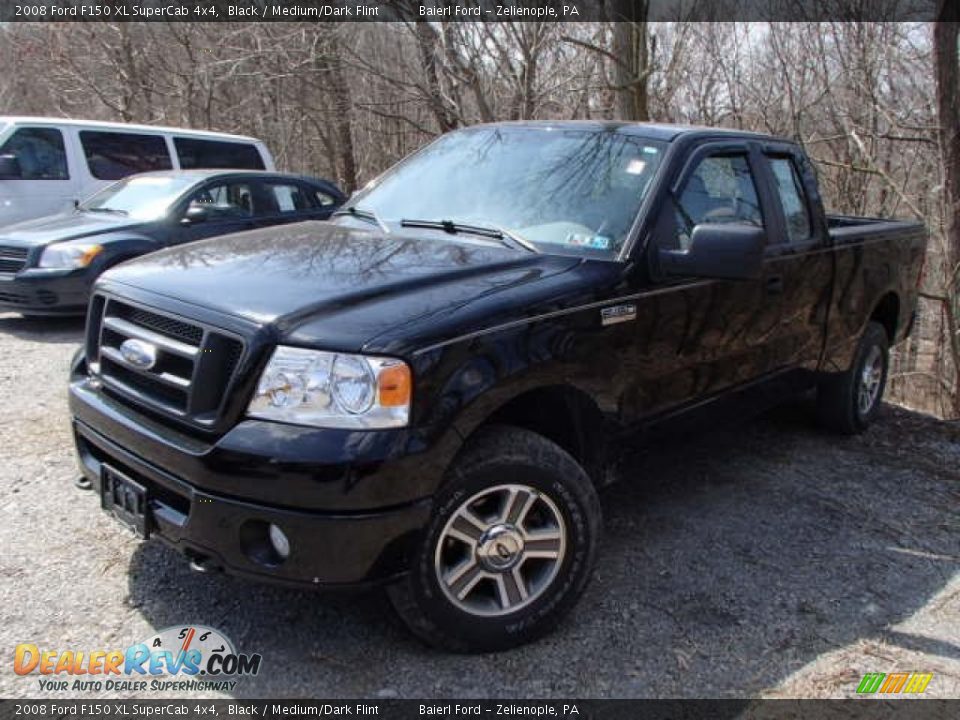 2008 Ford F150 XL SuperCab 4x4 Black / Medium/Dark Flint Photo #3